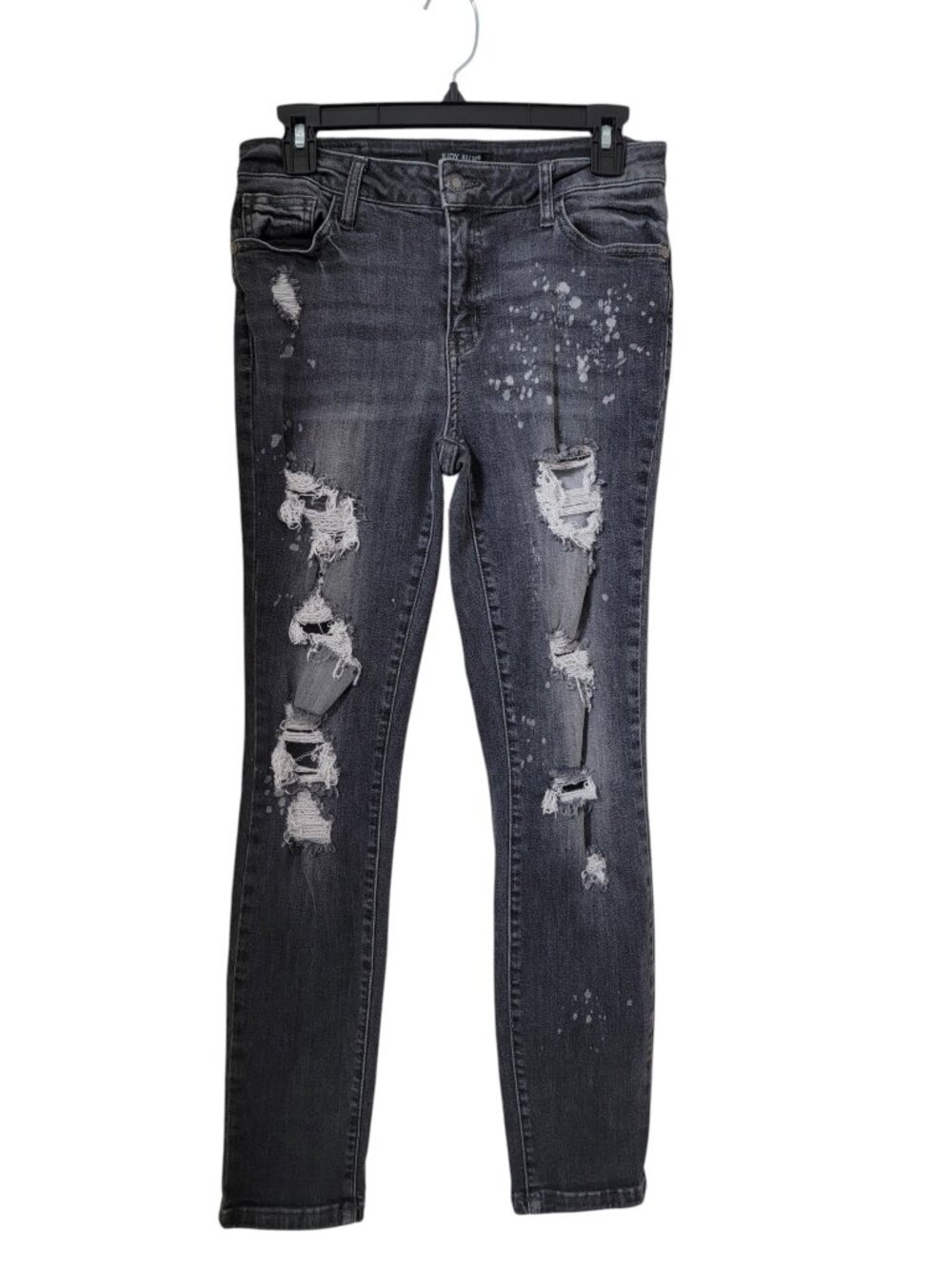 Judy Blue Size 7/28 Boyfriend Fit Distressed Black Jeans, Gently Used Cond.